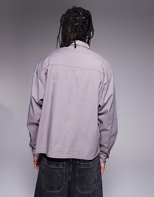 ASOS DESIGN Boxy Oversized Shirt In Grey