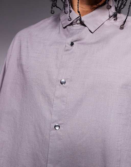 ASOS DESIGN Boxy Oversized Shirt In Grey