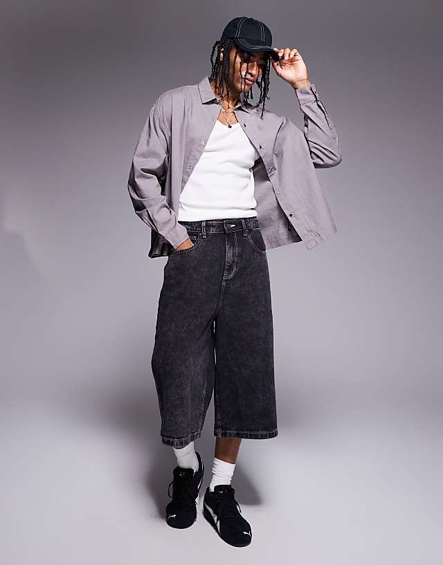ASOS DESIGN Boxy Oversized Shirt In Grey
