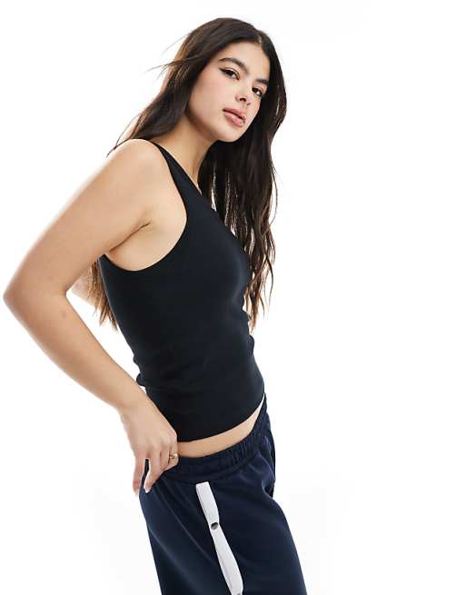 ASOS DESIGN bra detail vest tops in black