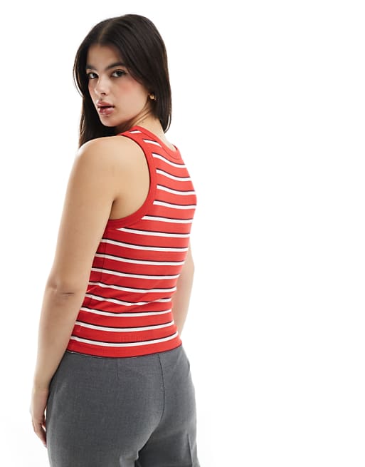 ASOS DESIGN Bra Detail Vest Tops In Red