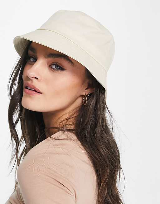 ASOS DESIGN Canvas Bucket Hat In Ecru
