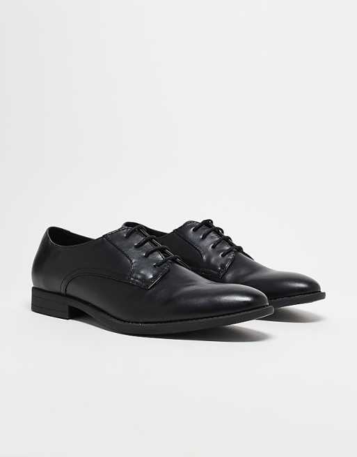 ASOS DESIGN Derby Shoes In Black Faux Leather