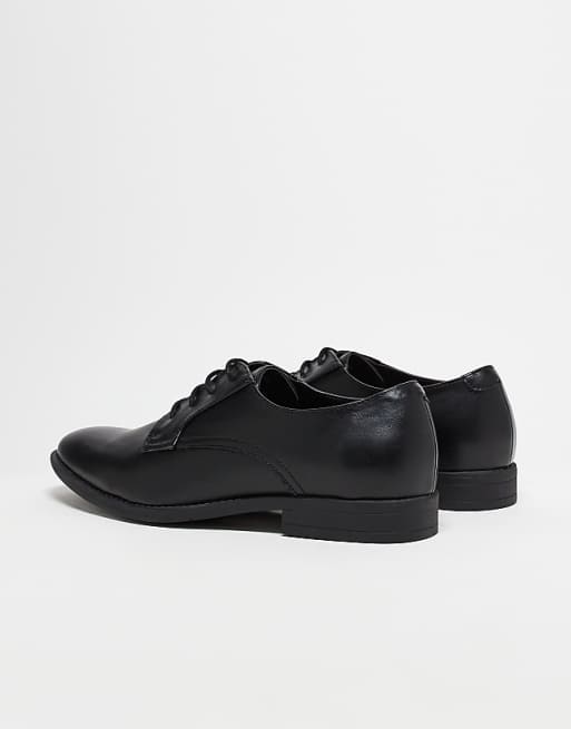 ASOS DESIGN Derby Shoes In Black Faux Leather