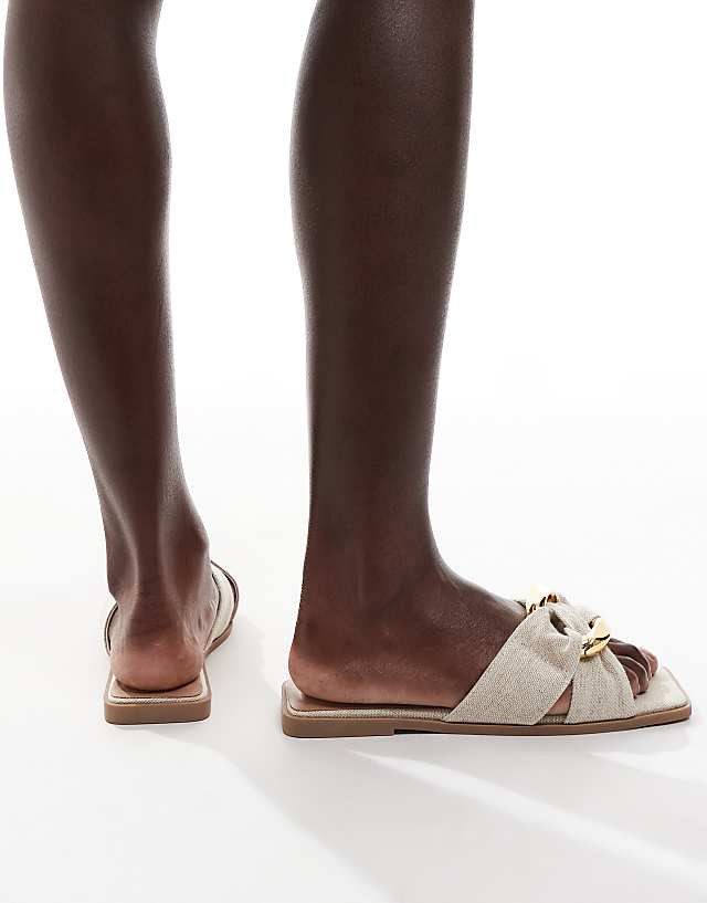 ASOS DESIGN Foxy Hardware Slider In Natural