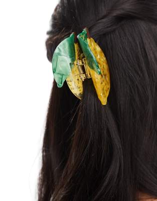 ASOS DESIGN Hair Claw In Lemon Design