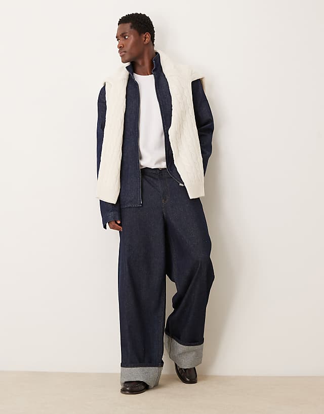 ASOS DESIGN Harrington Jacket In Raw Denim