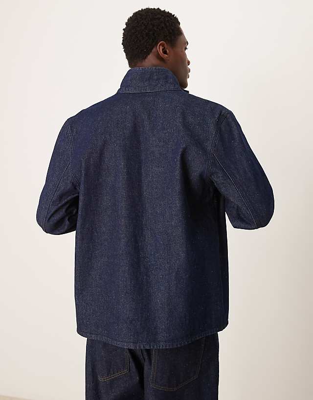 ASOS DESIGN Harrington Jacket In Raw Denim