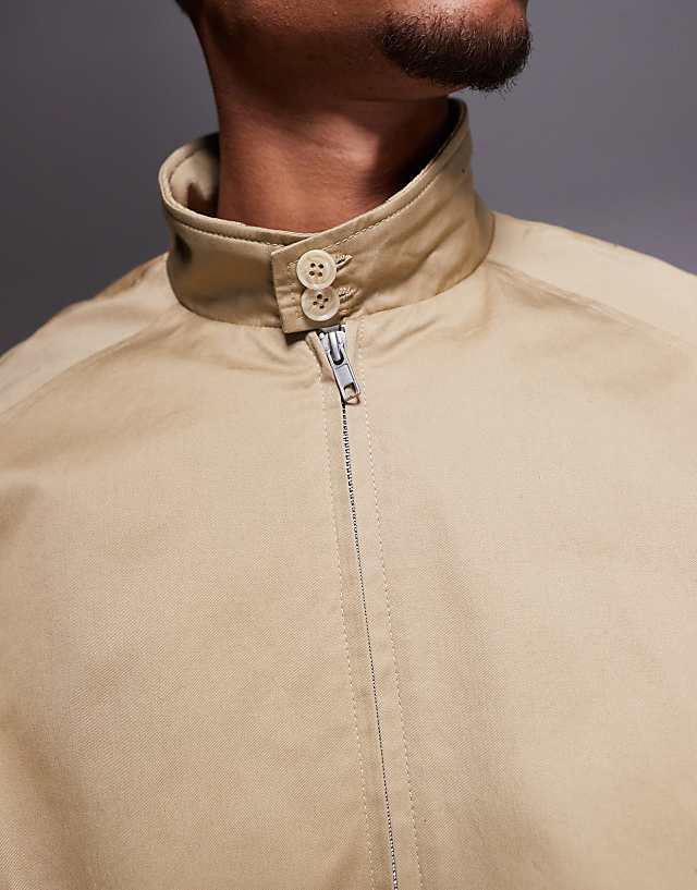 ASOS DESIGN Harrington Jacket In Stone - NUDE