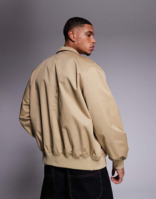 ASOS DESIGN Harrington Jacket In Stone - NUDE