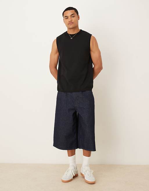 ASOS DESIGN Knitted Crew Neck Vest In Black