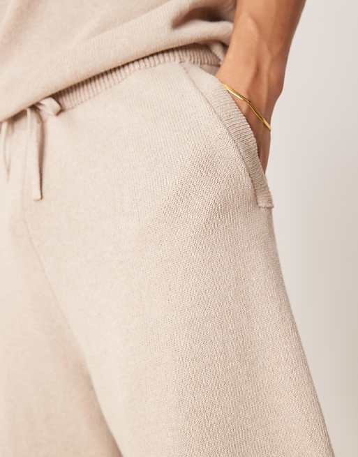 ASOS DESIGN Knitted Shorts Co-ord In Mink