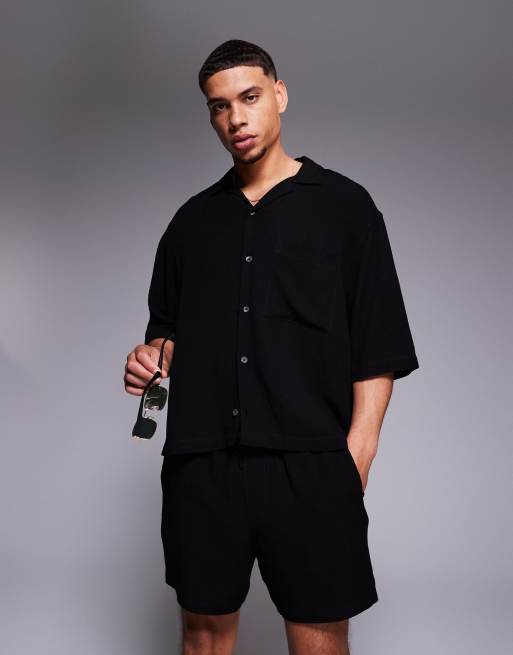 ASOS DESIGN Linen Co-ord In Black