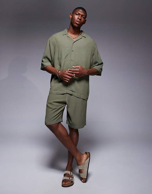 ASOS DESIGN linen co-ord in green