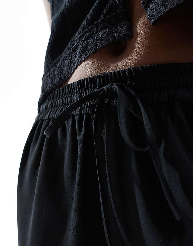 ASOS DESIGN Linen Look Co-ord Short In Black