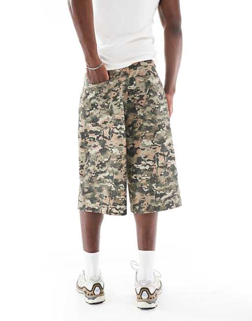 ASOS DESIGN Long Length Shorts In Camo