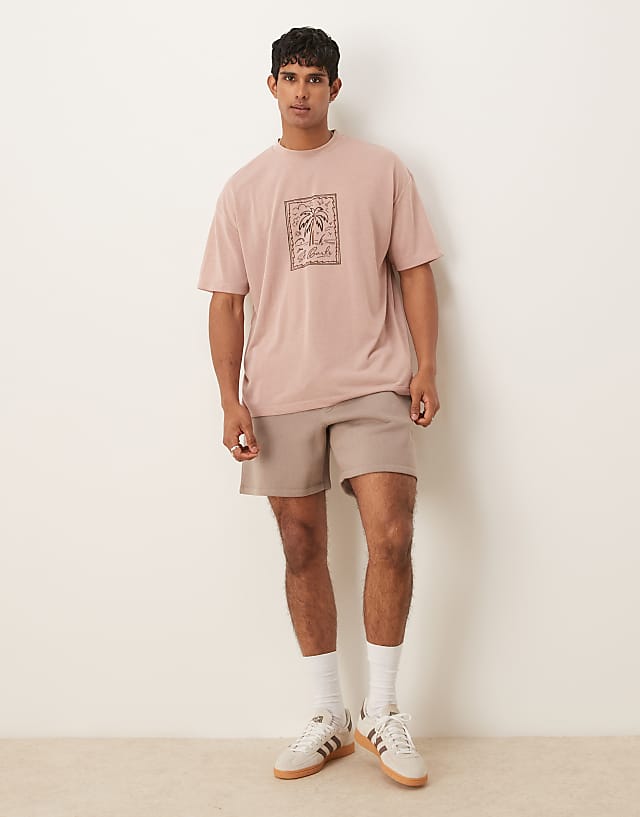 ASOS DESIGN Mid-length Short In Beige