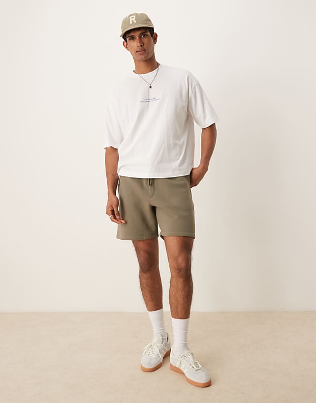 ASOS DESIGN mid-length short in khaki