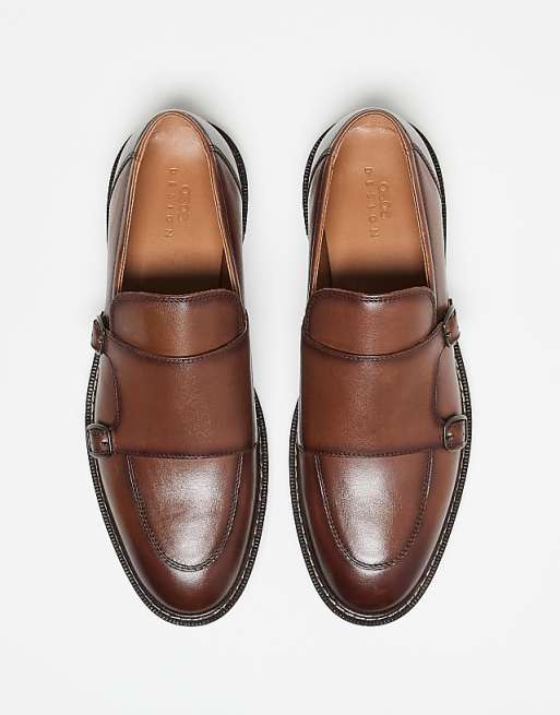 ASOS DESIGN Monk Shoes In Tan Leather