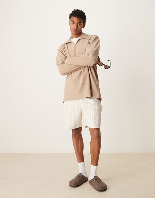 ASOS DESIGN Oversized Polo In Brown