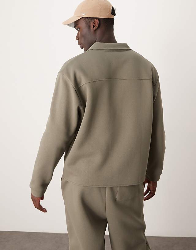 ASOS DESIGN Oversized Shacket In Khaki
