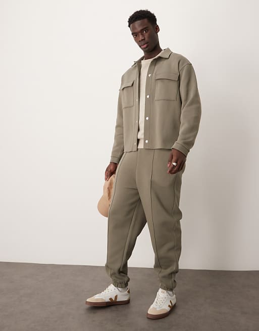 ASOS DESIGN oversized shacket in khaki