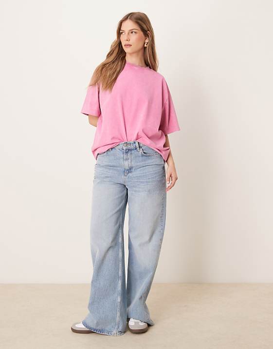 ASOS DESIGN oversized t-shirt in washed pink