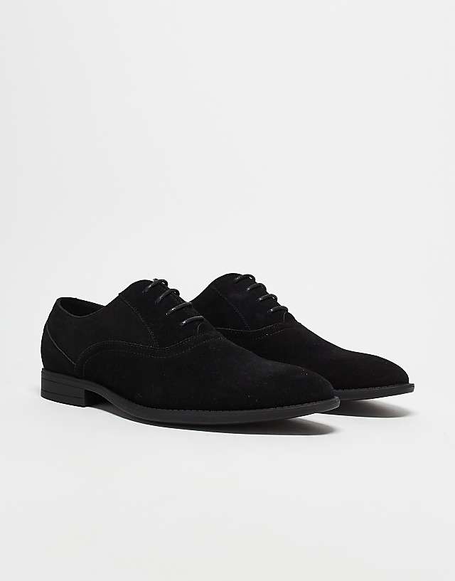 ASOS DESIGN Oxford Shoes In Black Faux Suede