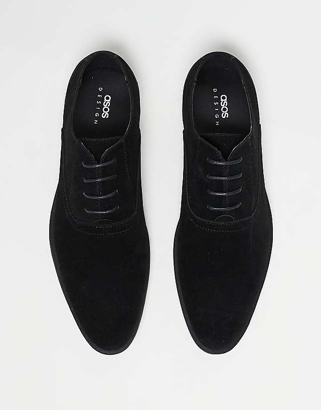 ASOS DESIGN Oxford Shoes In Black Faux Suede