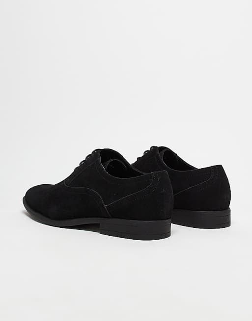 ASOS DESIGN Oxford Shoes In Black Faux Suede