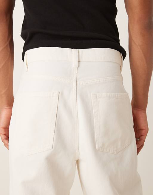 ASOS DESIGN Relaxed Tapered Jeans In Ecru
