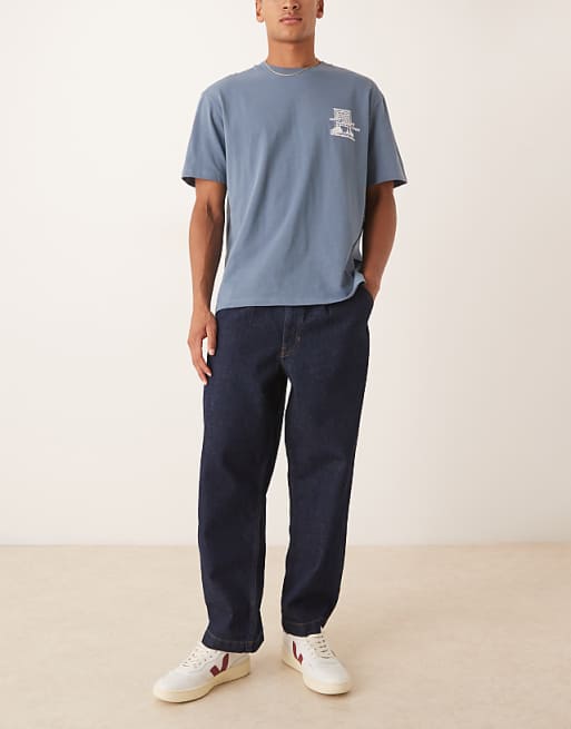 ASOS DESIGN relaxed tapered jeans in raw wash