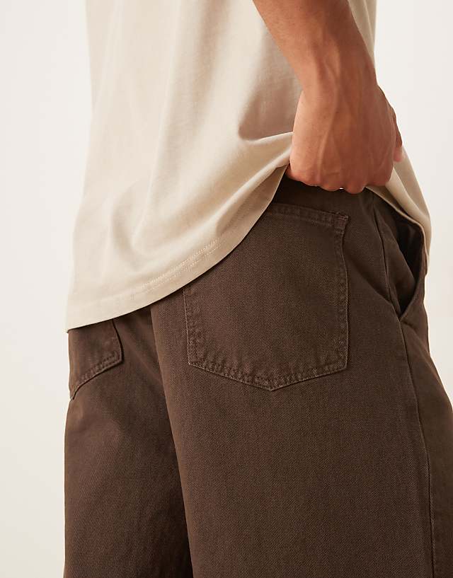 ASOS DESIGN Relaxed Tapered Trousers In Brown