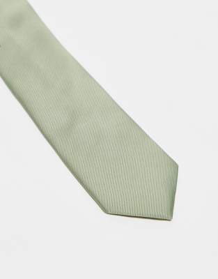 ASOS DESIGN Satin Tie In Sage Green
