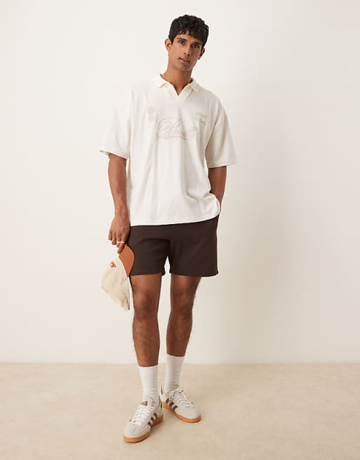 ASOS DESIGN shorter length short in brown