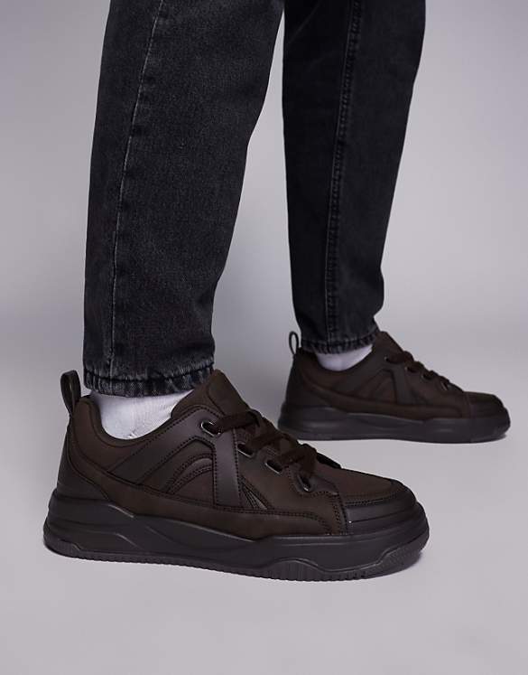 ASOS DESIGN skate trainers in brown