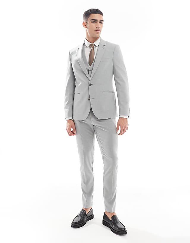 ASOS DESIGN skinny fit suit in grey