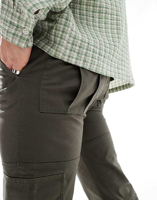 ASOS DESIGN Slim Cargo Trouser In Dark Khaki