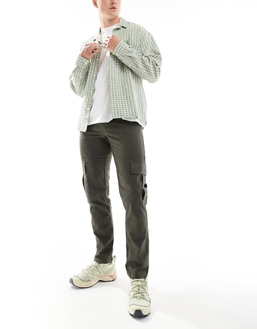ASOS DESIGN slim cargo trouser in dark khaki