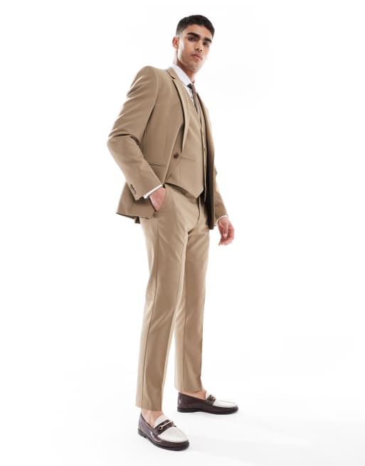 ASOS DESIGN Slim Fit Suit In Dark Stone