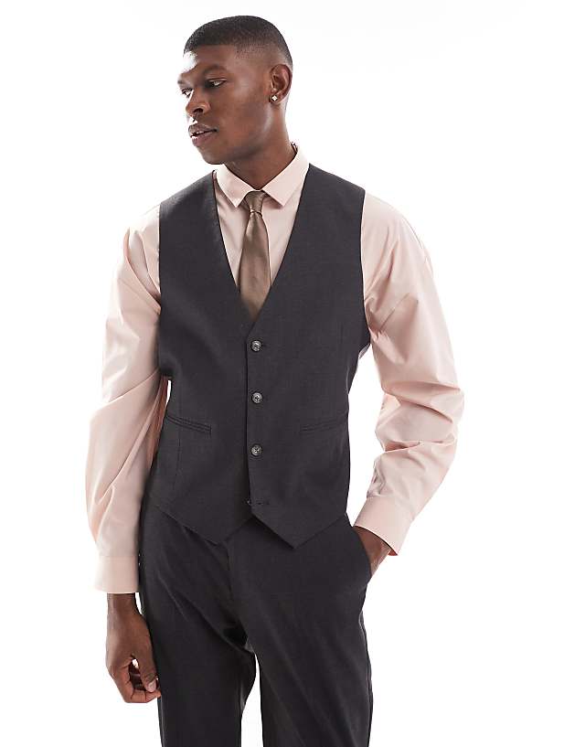 ASOS DESIGN Slim Suit In Charcoal