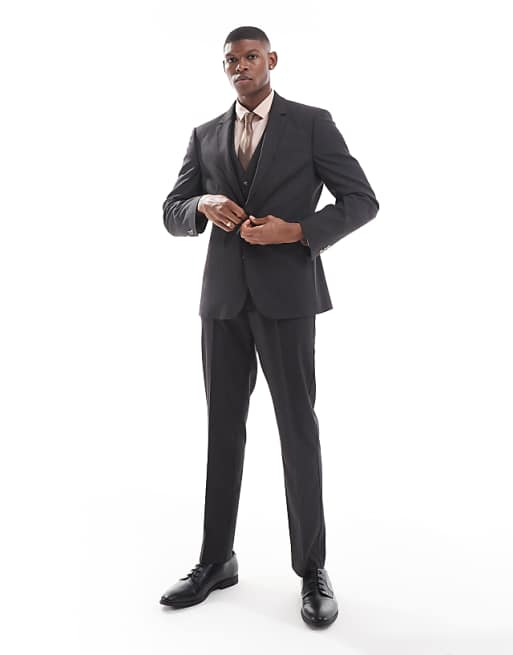 ASOS DESIGN slim suit in charcoal