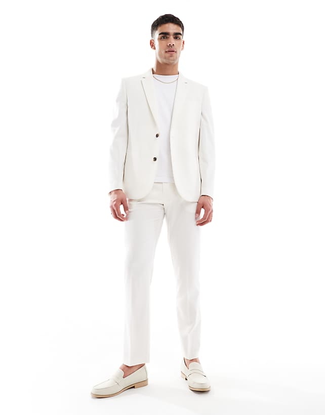 ASOS DESIGN Slim Suit In Ecru