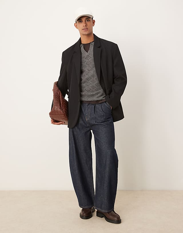 ASOS DESIGN Slouchy Oversized Blazer In Black