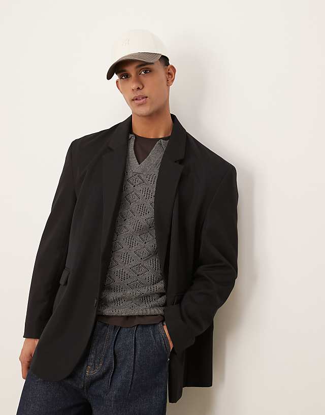 ASOS DESIGN Slouchy Oversized Blazer In Black
