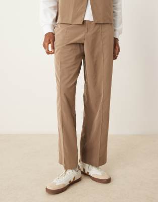ASOS DESIGN Smart Co-ord In Brown Tech Fabric