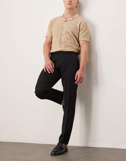ASOS DESIGN Smart Slim Fit Trousers In Black