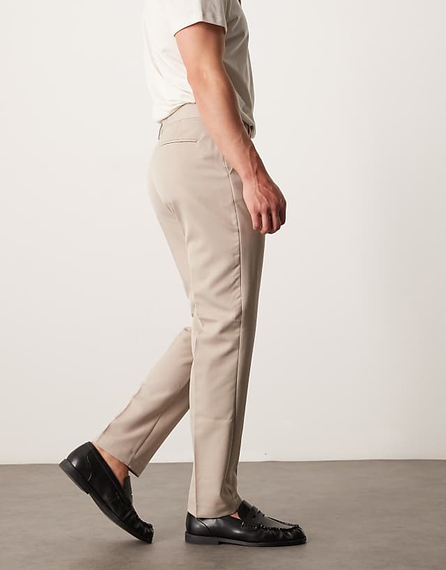 ASOS DESIGN Smart Slim Fit Trousers In Stone