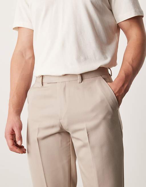 ASOS DESIGN Smart Slim Fit Trousers In Stone