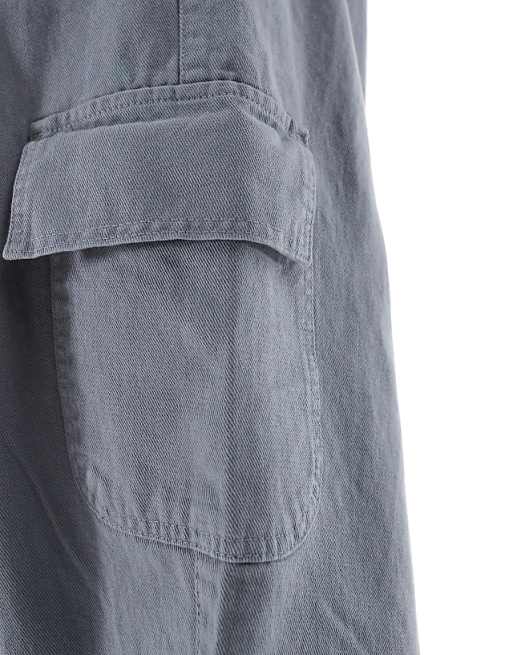 ASOS DESIGN Super Baggy Pull On Cargo In Grey